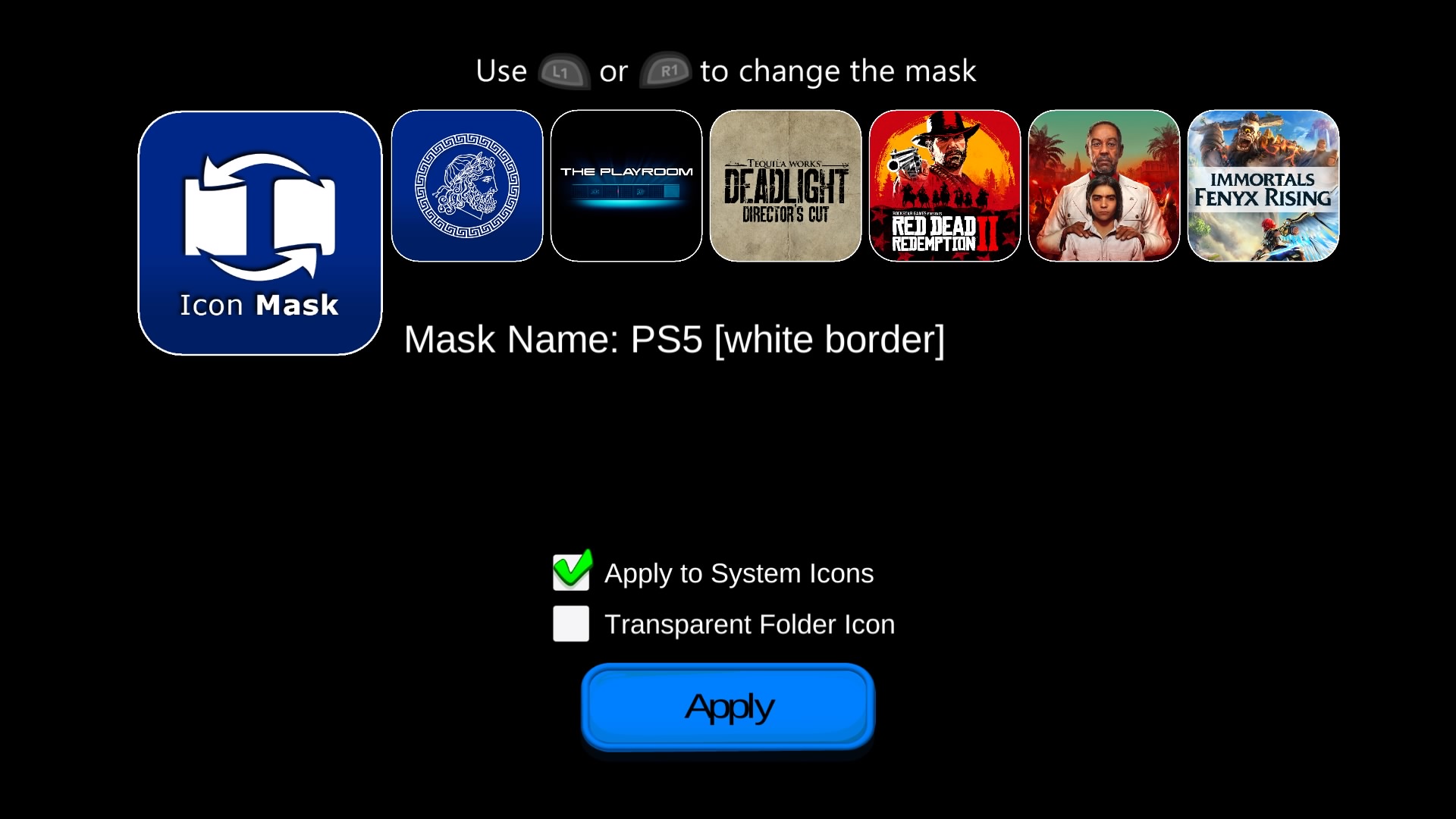 Lapy on Twitter: "Icon Mask (beta) Change the appearance of your PS4 icons with single click. masks and better options will come soon. This app would not possible