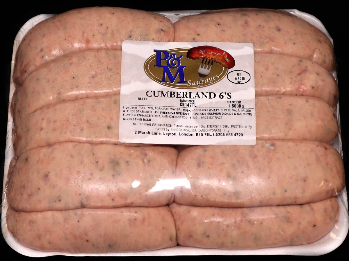 SpringwoodMeats's tweet image. Cumberland Sausages
18 Cumberland Sausages, Ideal for the freezer.
