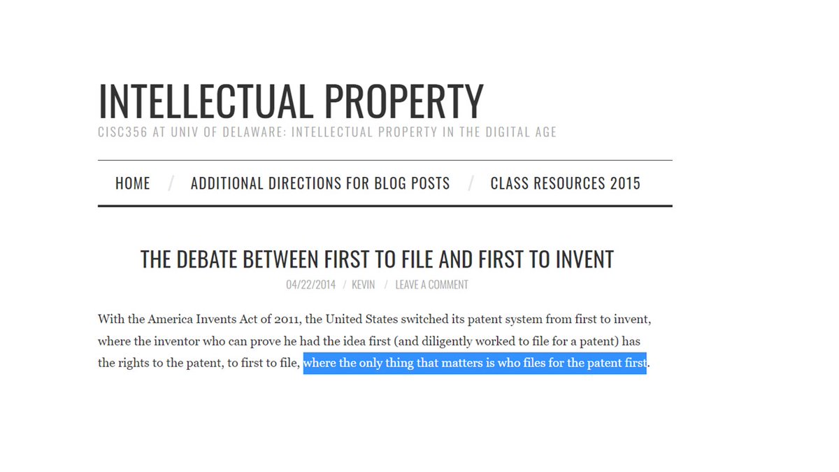 PunditPatent's tweet photo. $PRDS clearly won the race the Patent Office by filing first.  Since the America Invents Act became the law in the US almost a decade ago, the “only thing that matters is who files for the patent first.” https://t.co/03ztTCHUN7