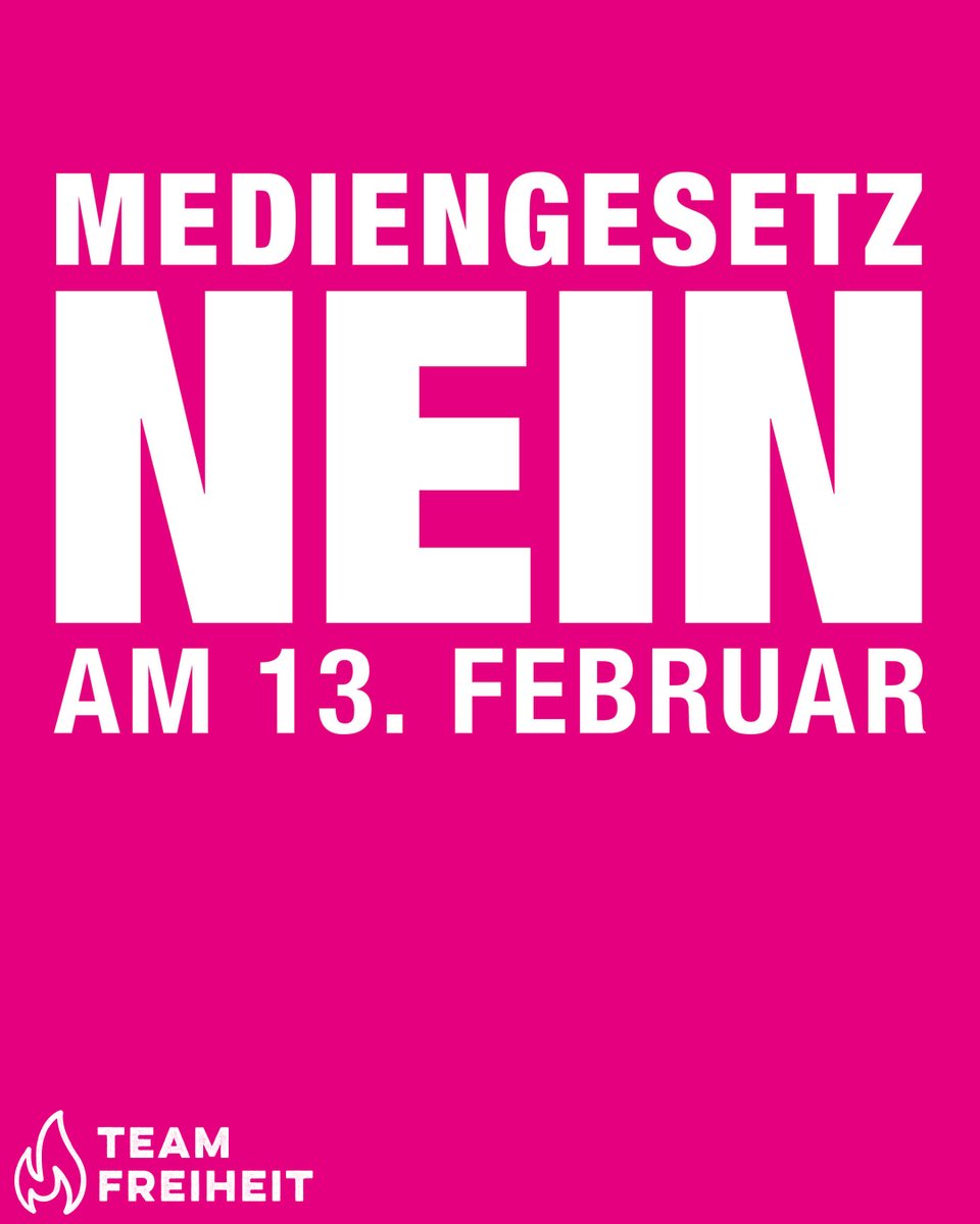 10'000 Unterschriften haben wir gesammelt, jetzt wird abgestimmt 🎉🗳️

Nein zu jährlich mehr als 400 Millionen Franken für private Medienunternehmen. Nein zur Abhängigkeit vom Staat. Nein zu Subventionen aus der Giesskanne. Nein zu Staatsmedien. #mediengesetznein #TeamFreiheit 🔥