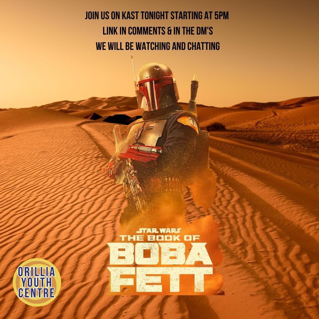 OrilliaYC's tweet photo. Tuesday updates &amp; links coming in the comments &amp; DM's. Staff are on-site for youth so connect if you need anything. 
A reminder for WED that we are setting up for another Boba Fett evening on KAST.
#orillia #youth #orilliayouthcentre #tuesday #GoingVirtual #youthsupport #bobafett https://t.co/fYascOmiju