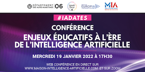 Webconférence : enjeux éducatifs et #IA - educazur.fr/2022/01/18/web… <a href="/GerardGiraudon/">Gérard Giraudon</a> <a href="/margaridaromero/">Margarida ROMERO 🤓 #PPai6 #creacube</a> #GTnum <a href="/IEuropia/">Institut EuropIA</a> <a href="/Inria/">Inria</a> <a href="/AlpesMaritimes/">alpesmaritimes</a> <a href="/Maison_IA/">La Maison de l'IA</a> <a href="/Univ_CotedAzur/">Université Côte d'Azur</a> #education