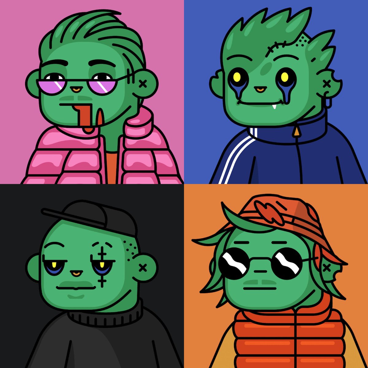 Deadfellaz's tweet photo. 🧟‍♀️💖💙🖤🧡🧟‍♀️ https://t.co/DFfEwFfiFR