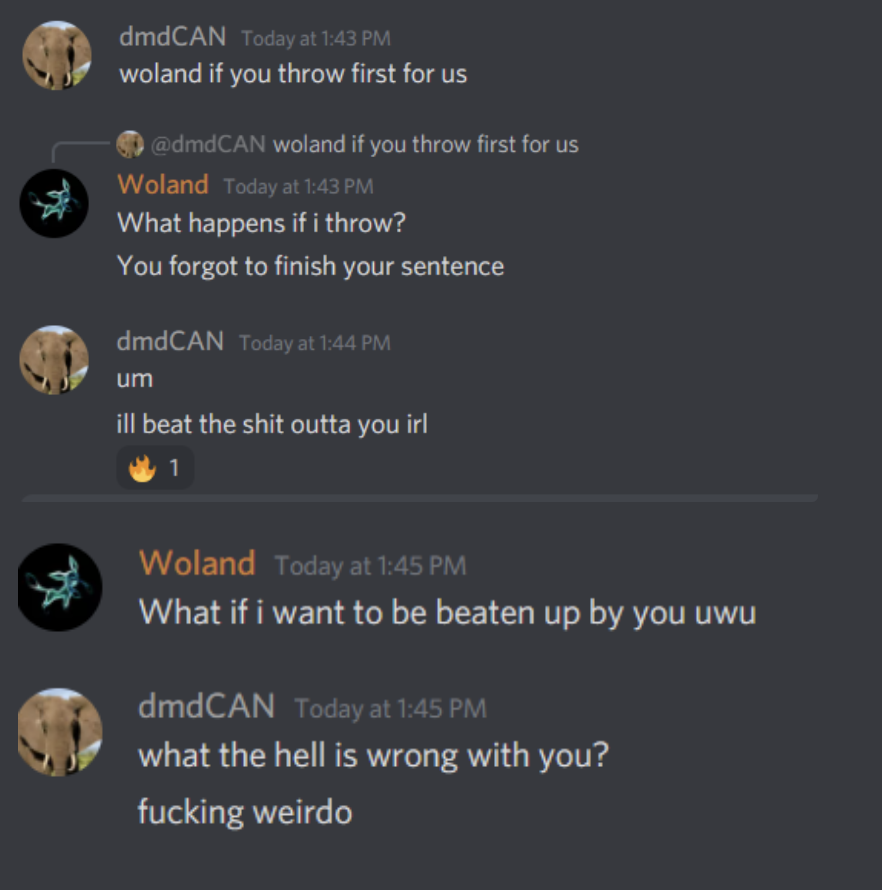 FARM_OOC's tweet photo. Woland tries out lounge and lounge responds: https://t.co/jWiobcYEZa