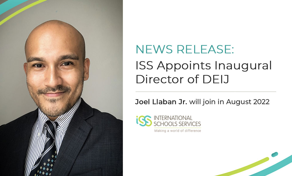 ISS News Release: <a href="/JoelJrLLABAN/">Joel Jr Llaban</a> will join the ISS staff in August 2022 as the inaugural Director of Diversity, Equity, Inclusion and Justice (DEIJ). Read more at iss.education/3AbxJx7 #ISSedu #DEIJ