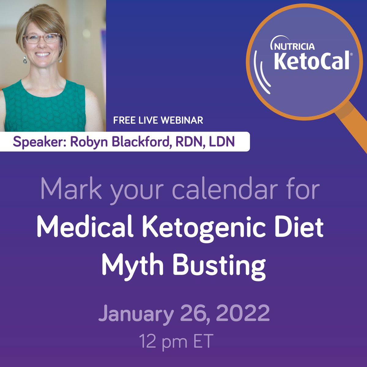 KetoCalUS's tweet photo. Mark your Calendar for Medical Ketogenic Diet Myth Busting, Jan 26 2022 #medicalKetogenicdiet #KetoCal #webinar #Webinaire https://t.co/6vBiKkibbW