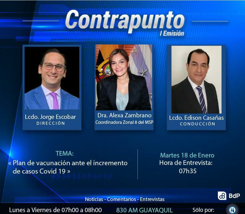 Salud_Guayas's tweet photo. Coordinadora Zonal 8, @AlexaZambranoMD informa a través de @RadioHuancavilK sobre la ocupación de camas por #Covid19 y el proceso de vacunación que se desarrolla en Guayaquil, Durán y Samborondón, invitando a la ciudadanía a vacunarse en nuestros puntos masivos o centros de Salud https://t.co/nZvJkLTlbj