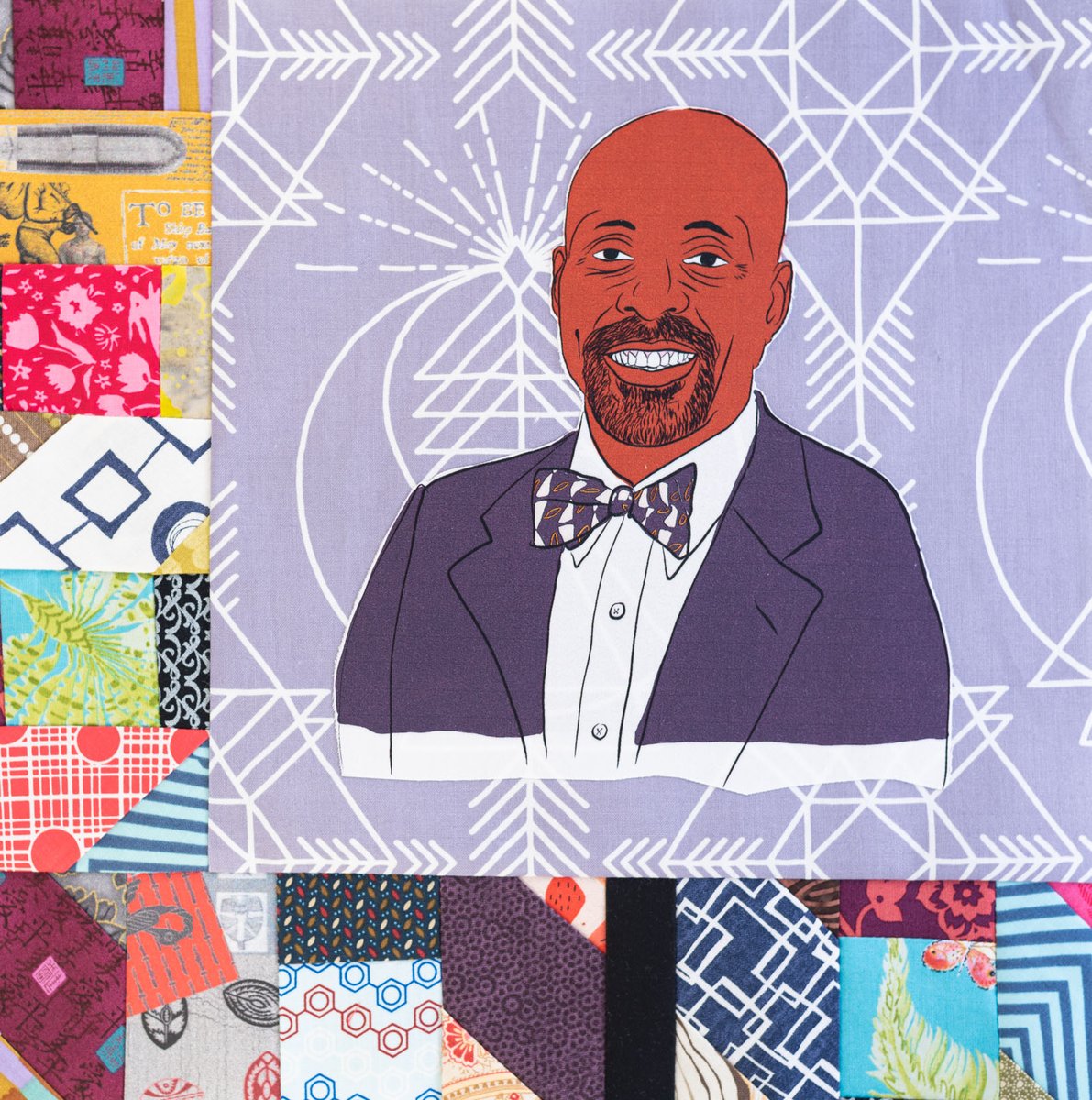 mofad's tweet photo. In honor of #MartinLutherKingDay & the legacy of the Civil Rights Movement, this week's quilt block features Dr. Frederick Douglass Opie (@DrFredDOpie). Opie, a professor of history and foodways @babson, whose work examines the impact of food on the Civil Rights Movement. https://t.co/PkAtmkhx8D