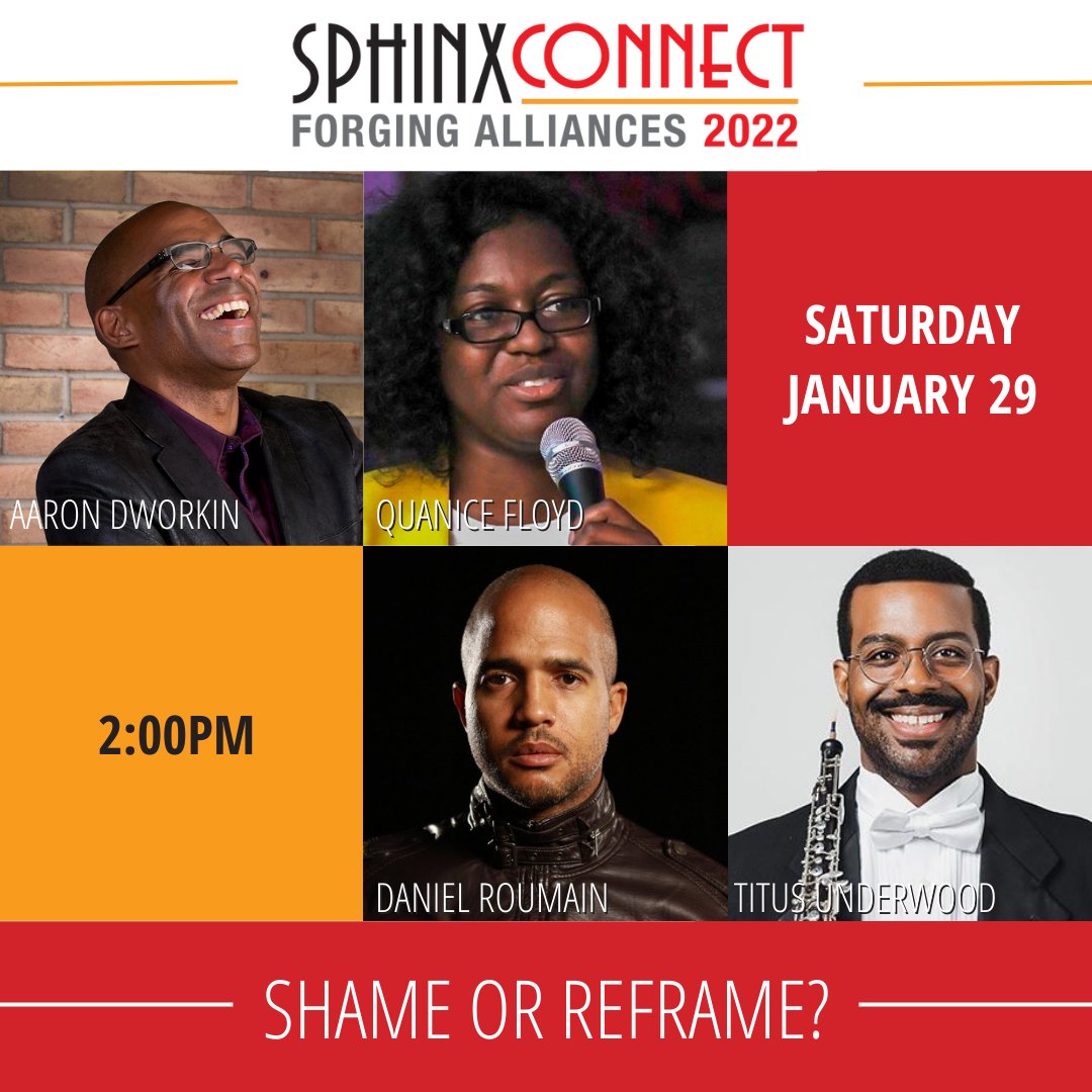 Join us for #SphinxConnect #ForgingAlliances from 1/27-29! Part of this year’s convening dedicated to diversity & inclusion in classical music is Shame or Reframe?, a discussion about balancing activist vs collaborative approaches to DE&I online. Register: SphinxConnect.org