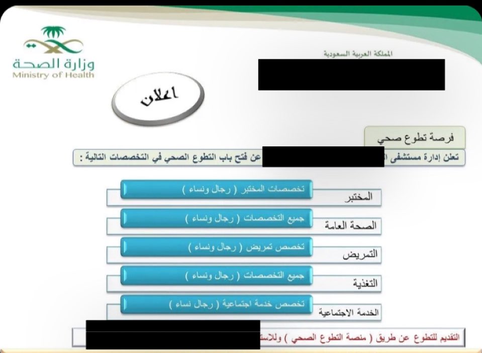 Rn_mf1's tweet photo. المفترض هذا الاعلان يكون وظائف وليس تطوع !!! 

التطوع المجتمعي صار استغلال ومنع فرص وظيفية بحجة العمل النبيل وخدمة المجتمع و التطوع. 
التطوع عمل نبيل و لكن مؤخراً تم استغلال مسمى التطوع !!

اتمنى وضع حدود لهذا الاستغلال 

#التمريض  #nursing_intern  #طب #وظائف https://t.co/akVnK9uBVP