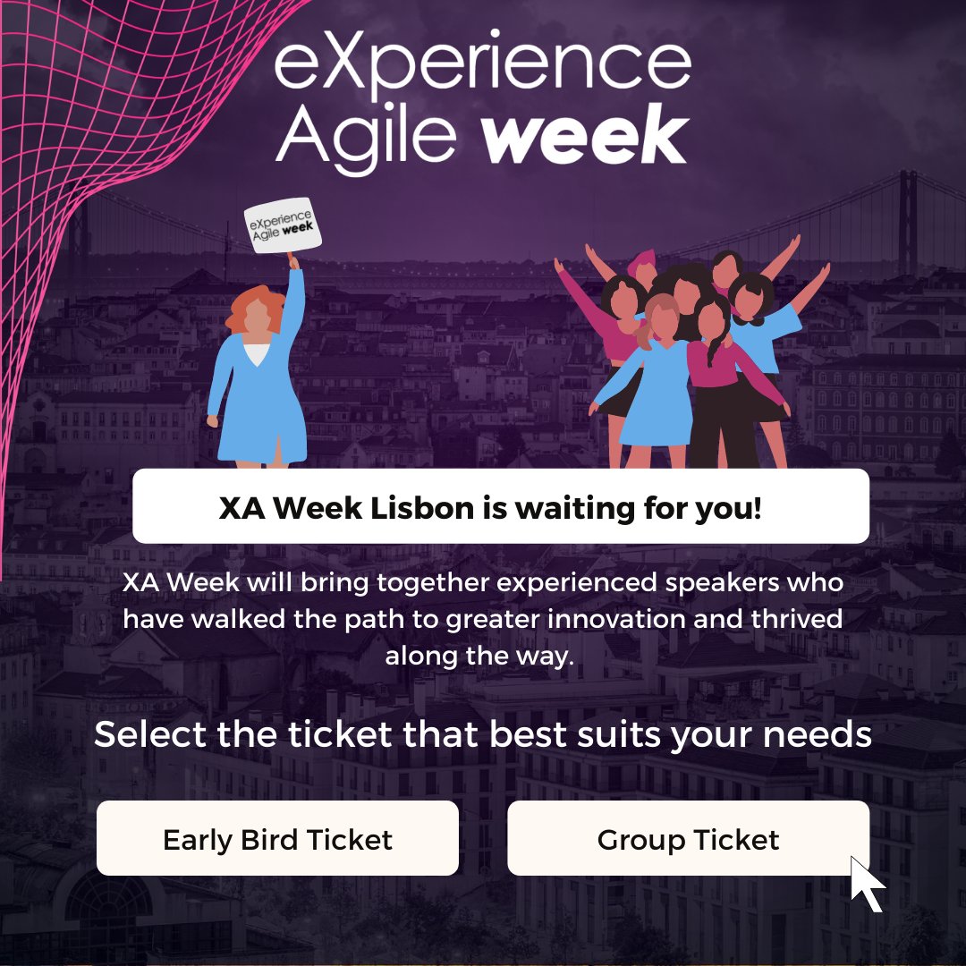 experienceagile's tweet image. 🎟️ Select the ticket that best suits your needs! 

If you&apos;re an individual or if you&apos;re coming with a group, we have the ticket for you! See your options here here loom.ly/7Hyjdz8

#experienceagile #xaweek22 #waforum2022 #ahfactors22