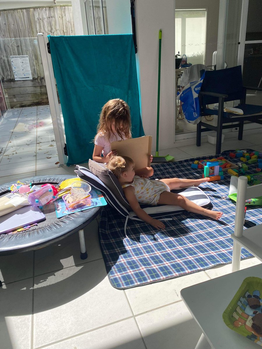 JohnKirkman12's tweet photo. Evie shading Milla from the sun on her birthday. X missing the girls. They get back from Qld in Feb hopefully. https://t.co/SMfJyaaDVk