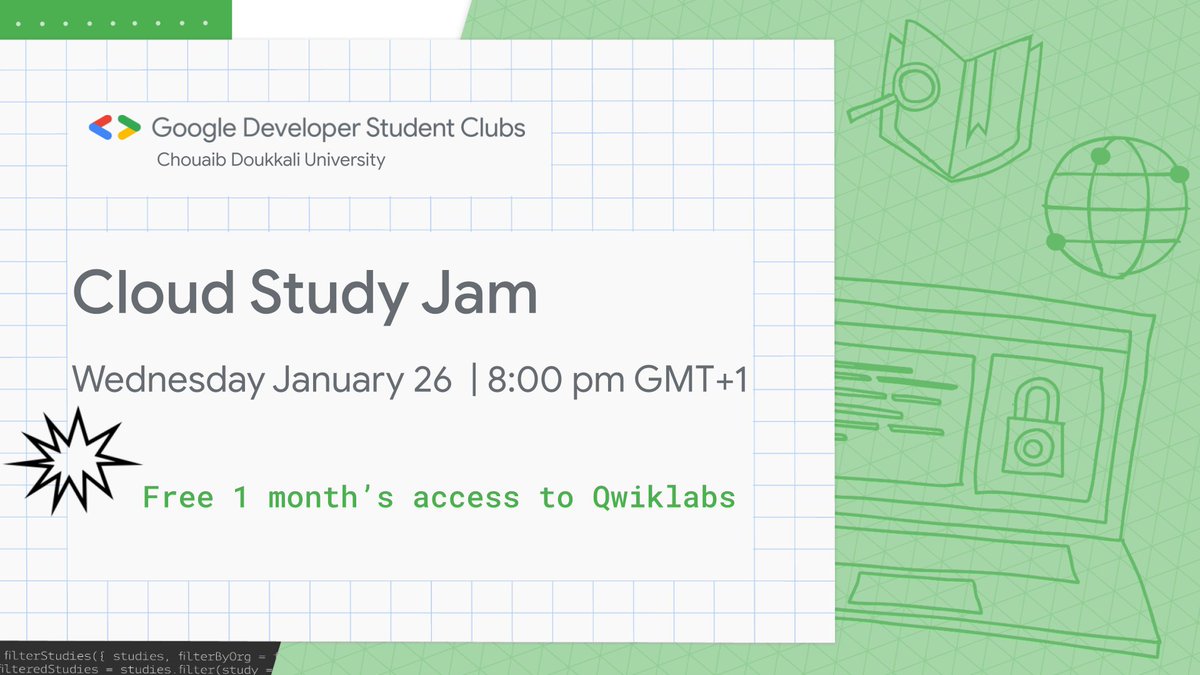 DscUcd's tweet image. We&apos;re back with another event! 👋

Event Link:shorturl.at/gtKN4
🗓Mark your calendars !!
#GoogleDevelopersStudentClubs
#GDSCMENA #GCP
