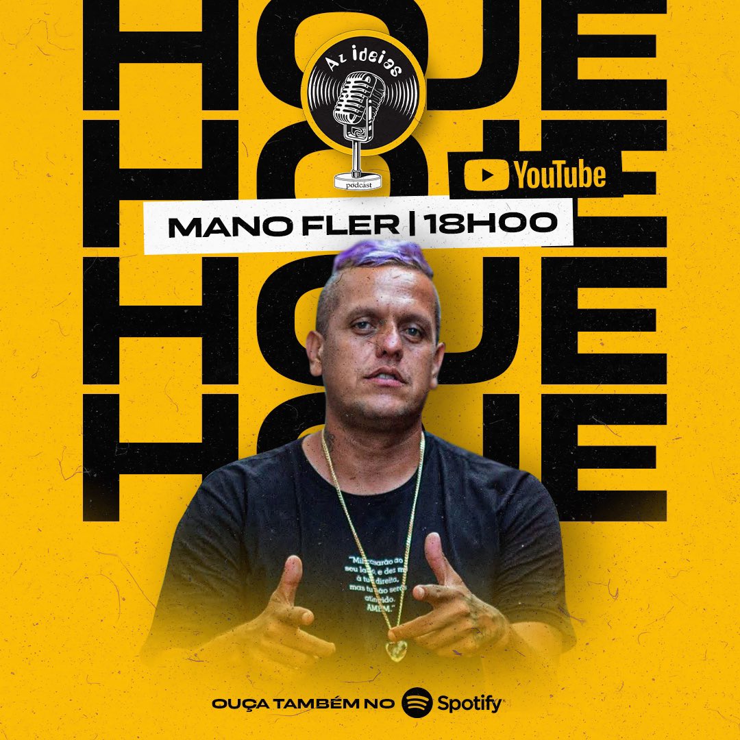 IdeiasAz's tweet image. É Hoje família! Mano Fler ao vivo em nosso podcast!