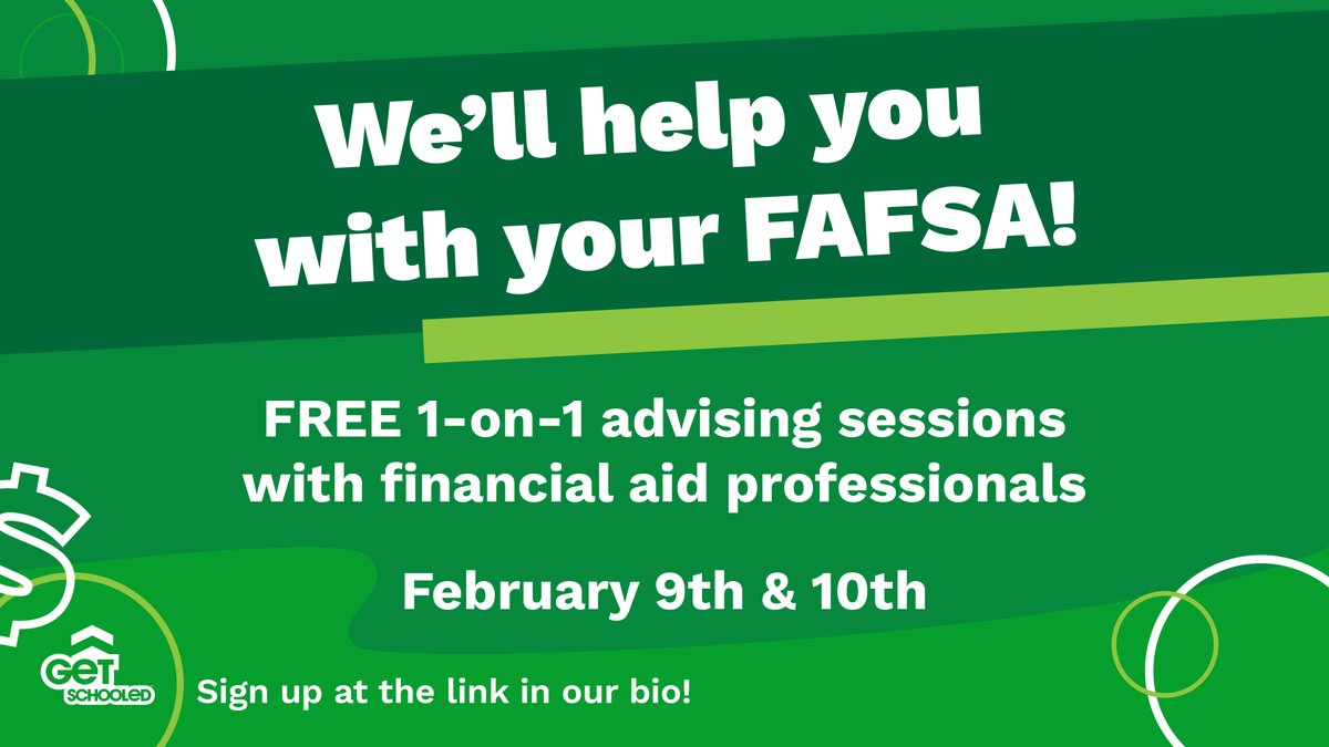 That's right, we, along with college financial aid advisors are going to help you fill out your FAFSA and other financial aid forms!💥 
Sign up for a 30-minute session for either date at the link bit.ly/3tE2dXy