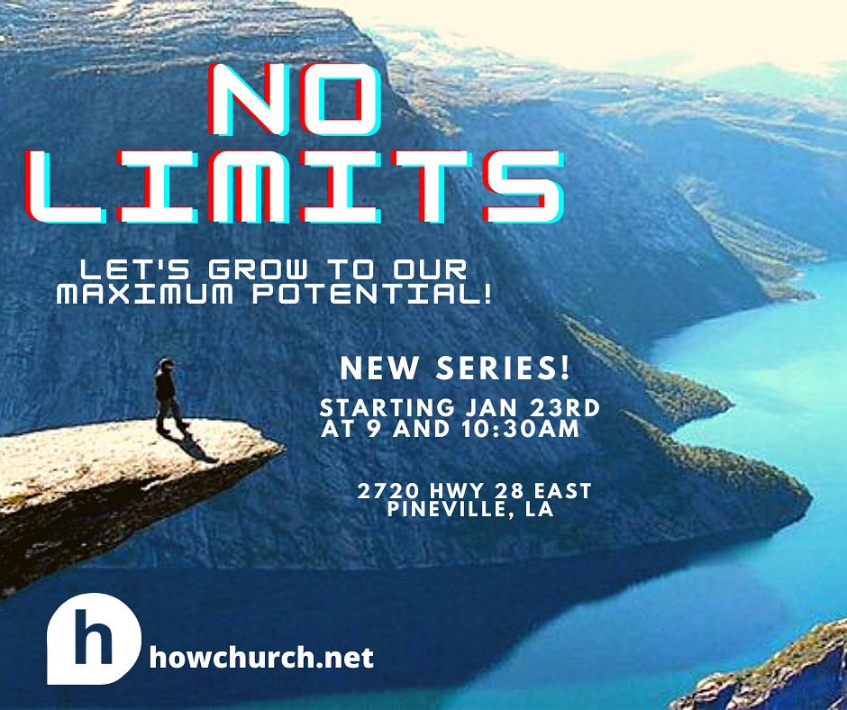 Reminder about the AWESOME new series starting this Sunday! Invite your friends and come receive the practical word of God on how to take the limits off your life!! #HOWCHURCH