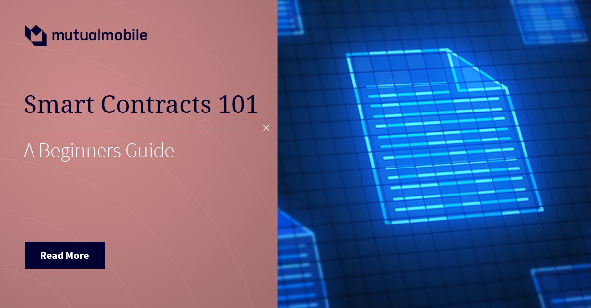 MutualMobile's tweet photo. Smart contracts have kicked up a storm over the past year or so. But, what exactly is this technology in the heart of blockchain?

Take a look! https://t.co/GQLA2xxZNl

#MutualMobile #SmartContracts #Blockchain #DAO https://t.co/P13690itV0