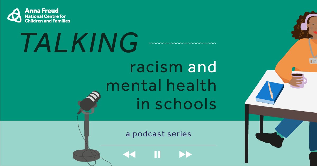We have released our exciting new podcast series, Talking racism and mental health in schools. In the series, experts in mental health, education &amp; anti-racism explore topics like representation, culture &amp; community. Listen now👉annafreud.org/antiracismpodc…
