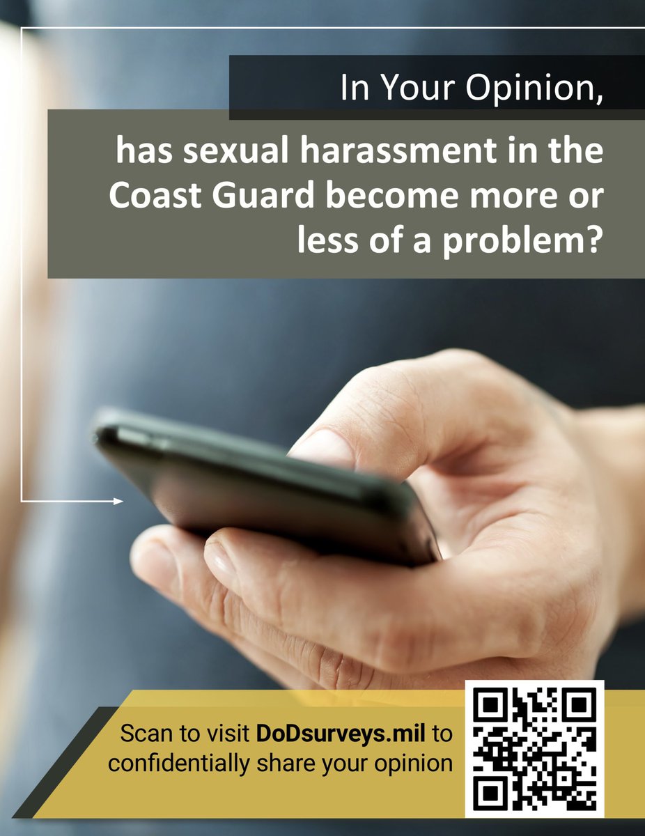 USCGReserve's tweet photo. Attention Reservists: 

The Workforce Gender Relations Survey is NOW LIVE!

This survey is critical to combatting problematic behavior. 

Use the QR code to take the survey….Your Voice Matters!!

https://t.co/EaMy7dNkBM

#USCGR #Reservists #youropinionmatters https://t.co/JRpT3G9leC