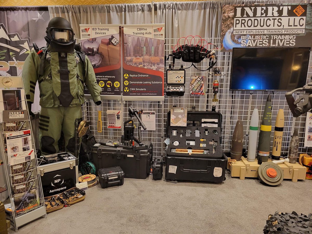 InertProducts's tweet photo. SHOT Show 2022 has officially begun! We've got our new Injection Molded M4A2, CBRNe &amp; IED Training Aids, EOD Equipment (including the NP Aerospace 4030 Elite Bomb Suit), and much more.
Stop by to discuss your training and equipment needs with our team.
#shotshow #shotshow2022 https://t.co/BM1y17bAj3