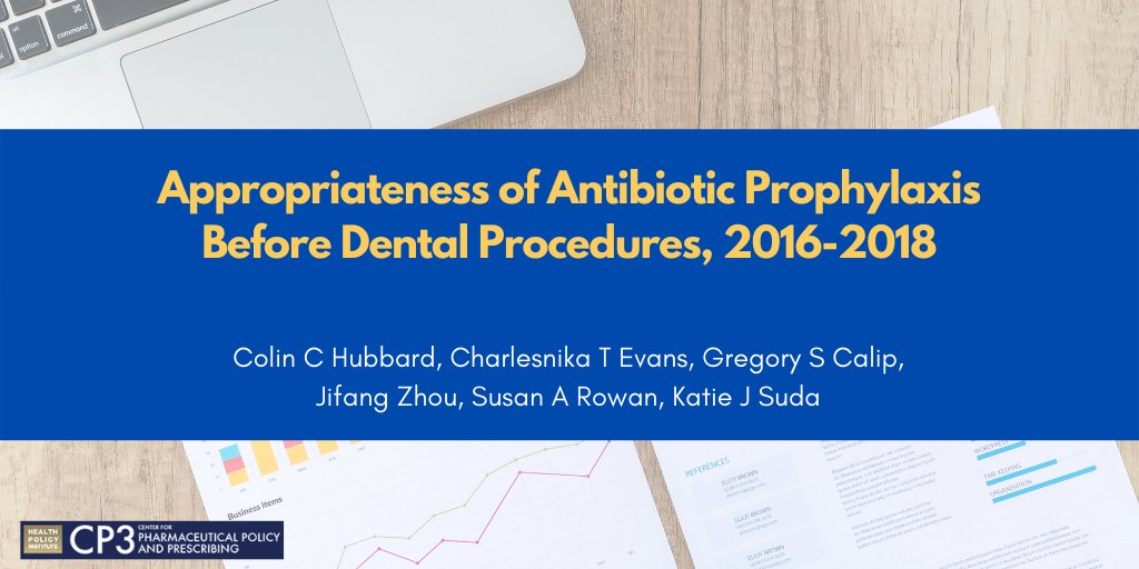 DYK unnecessary antibiotic prophylaxis continues to be very common among dentists? Analysis in @AmJPrevMed by @CharlesnikaNU, @gregcalip, CP3's @Sudamonas, & team found almost 80% prevalence of unnecessary prophylaxis. pubmed.ncbi.nlm.nih.gov/35012829/