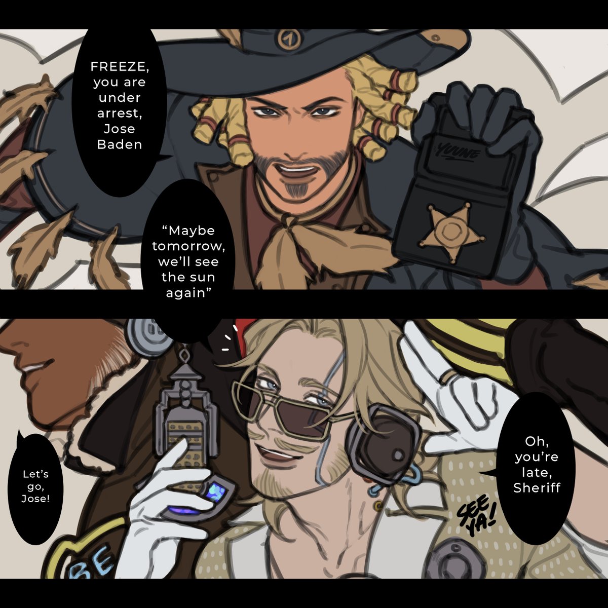 Iron Hat Sheriff has been chasing Pirate Radio for months, but Jose is always few steps ahead from him

#IdentityV #KevinAlonso #JoseBaden #WilliamEllis