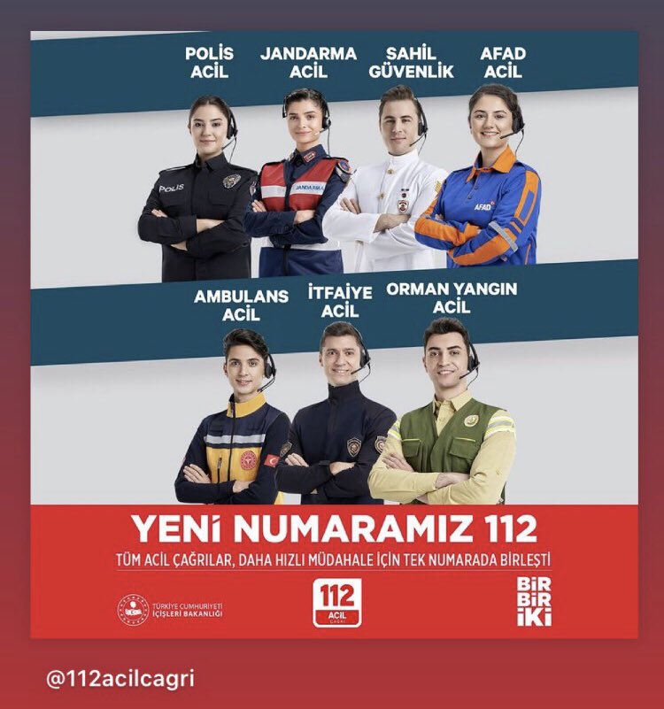 Tek Numara bir bir iki
#112acilçağrı  
Bir telefon uzağınızdayız.