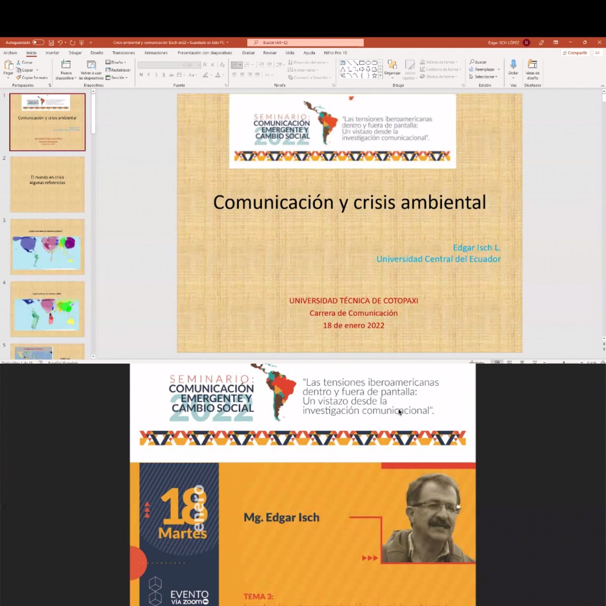 CynthiaGuaita's tweet photo. 🔴🔵 Seminario 
@ComunicacionUtc
Mg.Edgar Isch👨‍🏫
Tercer ponente 
Tema: Comunicación y Crisis ambiental 🍀
#comunicacionemergente2022 
#SoyUTC https://t.co/OU9qVQtYVu