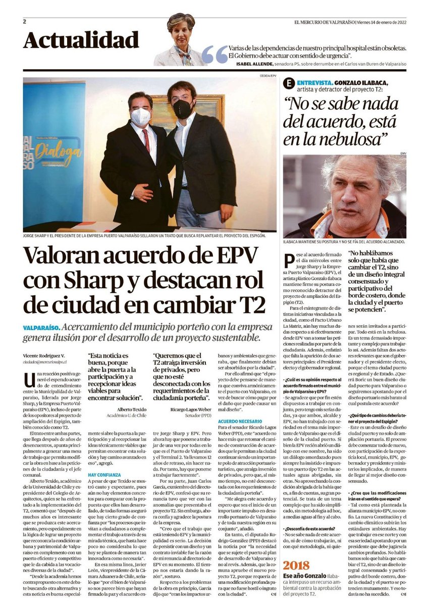 MundoFAU_uchile's tweet photo. #FAUenlosmedios "Esta noticia es buena especialmente si abre la puerta a la participación y al recepcionar las ideas técnicamente viables", comenta el Director #DEXVM #FAU, Alberto @texidozlatar, sobre el acuerdo EPV y @JorgeSharp, en @mercuriovalpo. https://t.co/Y4NsyOwlz5 https://t.co/fsmKtt6wOV