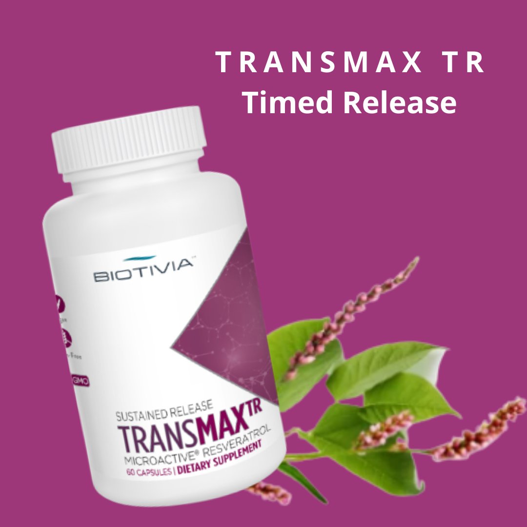 Biotivia Transmax TR is a breakthrough in high-performance time-release Resveratrol. Bio-active: Our Time Release formula gives a 12 hour active dose per capsule. Bio-available: Our 10 micron particles reach more cells for more health benefits.

Have you tried Transmax TR?