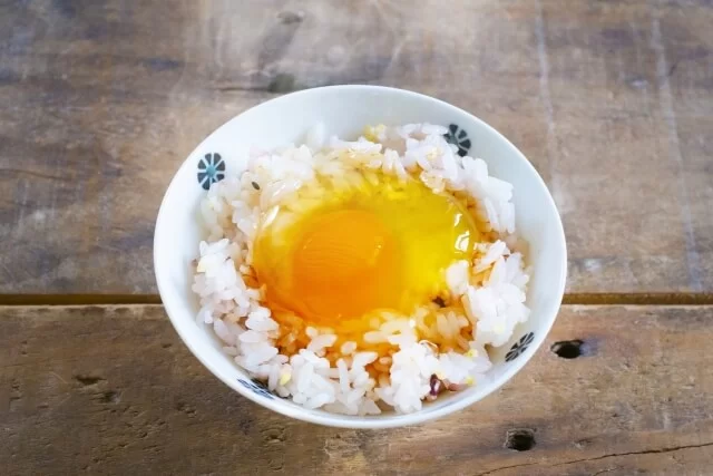 Tamago kake Gohan is a traditional Japanese breakfast food consisting of cooked rice topped on m