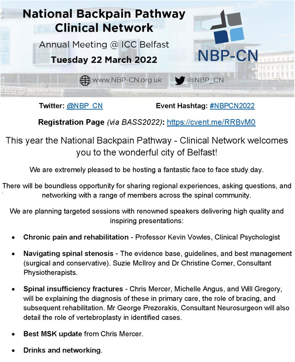 Our line-up of speakers for #NBPCN2022 Annual Meeting is growing and Registration is OPEN for this face-to-face meeting at the ICC Belfast! More information and registration at: nbp-cn.org.uk (Also, Members of NBP-CN receive discounted rate, so become a member today!)