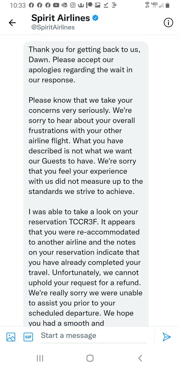 bbflorallyours's tweet photo. @SpiritAirlines Another response from them...WHAT COMPLETED TRAVEL DID  SPIRIT AIRLINES FACILITATE ON 12/21???!!! https://t.co/OUSTfWra6O