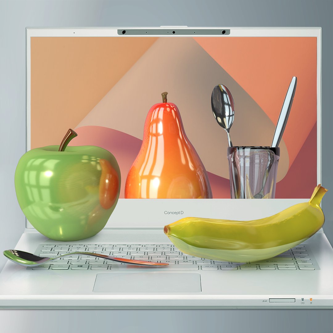 AcerUK_Official's tweet photo. Breathe new inspiration into your #stilllife with the #ConceptD7Pro SpatialLabs Suite. Fruit is even juicier in stereoscopic #3D. 🍎 🍐 🍌
➡️ https://t.co/KgB4Z9VSBq https://t.co/da8j3EWx7l