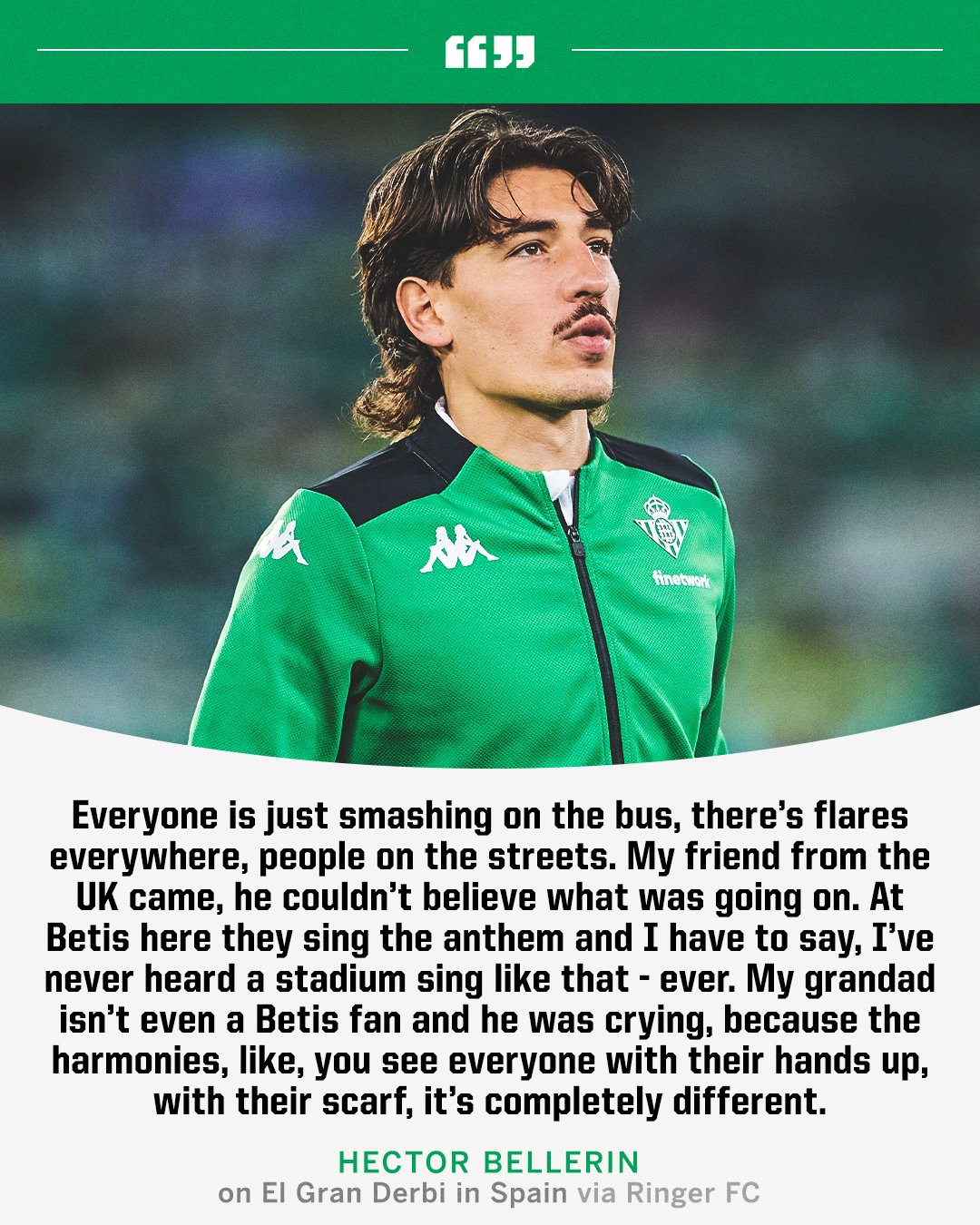 ESPN FC on X: Hector Bellerin after playing his final home game for Betis  before returning to Arsenal 🥺  / X