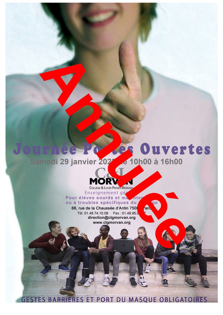 CoursMorvan's tweet photo. En raison de la situation sanitaire actuelle, les Portes Ouvertes sont annulées. Mais une page dédiée à cette journée sera mise en place sur le site du Collège &amp; Lycée Morvan https://t.co/Iji3N3DU0Z