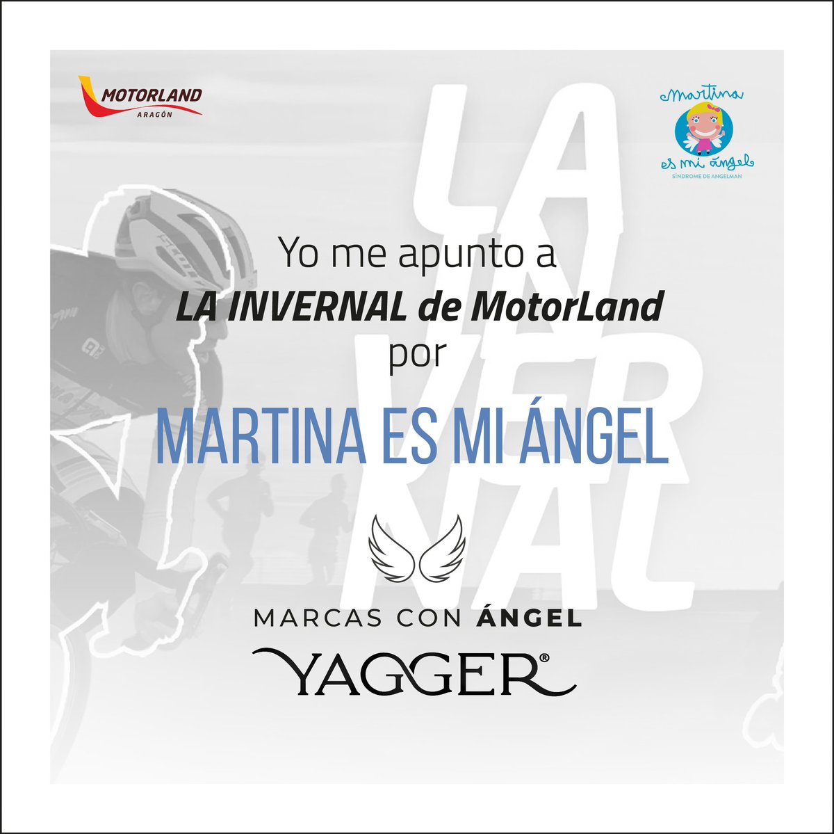 YaggerAgencia's tweet photo. Desde #YAGGER queremos agradecer a @AragonMotorLand su confianza en la promoción de #LaInvernal 2022
Una iniciativa que apoyamos promoviendo el movimiento #MarcasConÁngel.
Apúntate participando en cualquier modalidad. .
Nosotros ya lo hemos hecho ➡ https://t.co/yYYBBdHgf7 https://t.co/uhDo4Uzolo