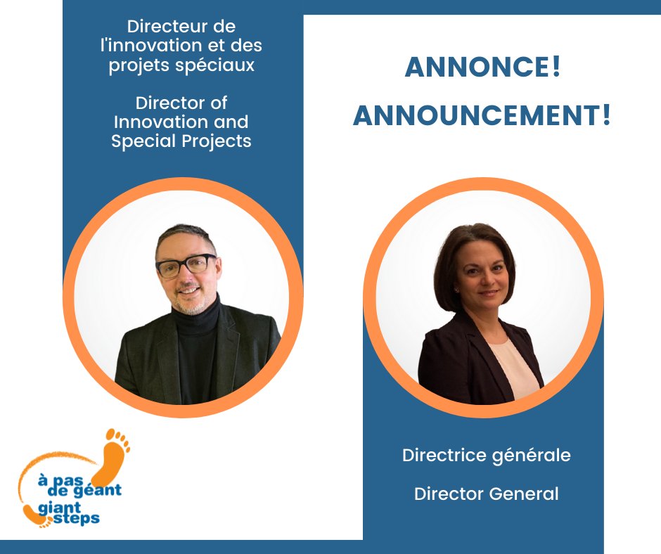À pas de géant est heureux d'annoncer la nomination de Seiun Thomas Henderson au poste de directeur de l'innovation et des projets spéciaux, à compter du 18 janvier. Tania D'Alesio a été nommée comme nouvelle directrice générale de l’école. bit.ly/3Fyta0Y