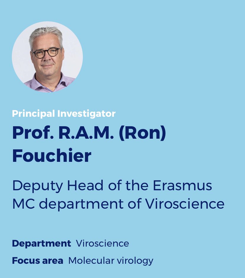 7) Dr. Ron Fouchier, Deputy Head of Viroscience at Erasmus MC. 

-“discussion on possible origin of 