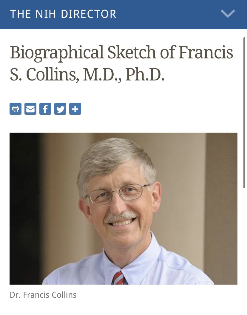 4) In response to the experts above, Dr. Francis Collins, Director of @NIH , (government official) r