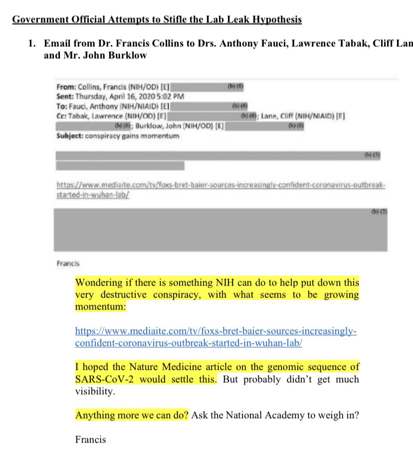 10) All of the communications shown above happened in Feb 2020. The following email from @NIH Direct