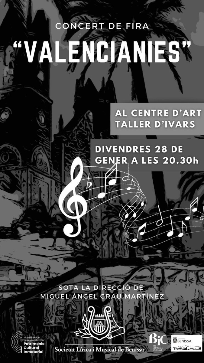 bandadebenissa's tweet photo. 📣CONCERT📣
Arriba la fira 🎢 i amb ella el tradicional concert! 🐖🐓🐎
Serà el divendres 28 de gener a les 20.30h al Centre d'Art Taller d'Ivars! Apunta la data! 📝
Amb este títol, què creus que tocarem? Fes les teues apostes!👇🏼👇🏼
@MiquelGrauXtv
@ajbenissa https://t.co/fkKvtWyojq