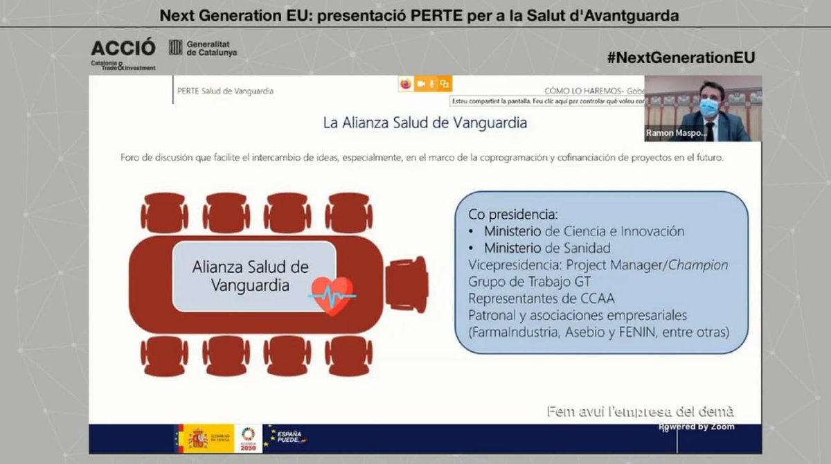 La Alianza Salud de Vanguardia es la herramienta de gobernaza del #PERTESalud. "Son las empresas que tienen la experiencia de ejecutar". 

Participaran empresas como Farmaindustria, AseBio o Fenin.

#NextGenerationEU, ¿fondos para la gente o para las empresas?