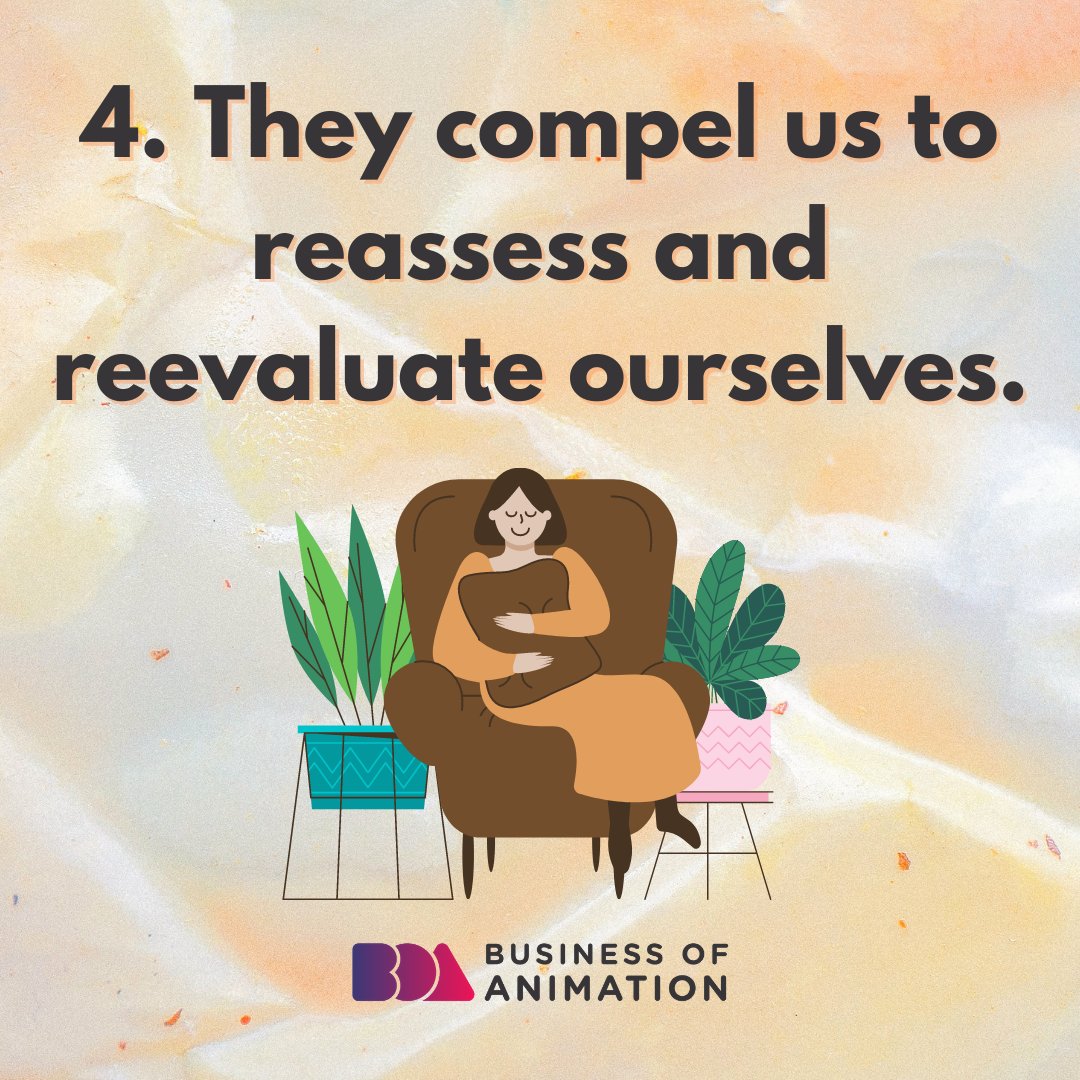 animationbiz's tweet image. 1. They are learning lessons that make us wiser.
2. They shape us to become braver and stronger.
3. They create opportunities for change and growth.
4. They compel us to reassess and reevaluate ourselves.

 #AnimationFails #AnimationFail 
#AnimatorFails #AnimationMistakes