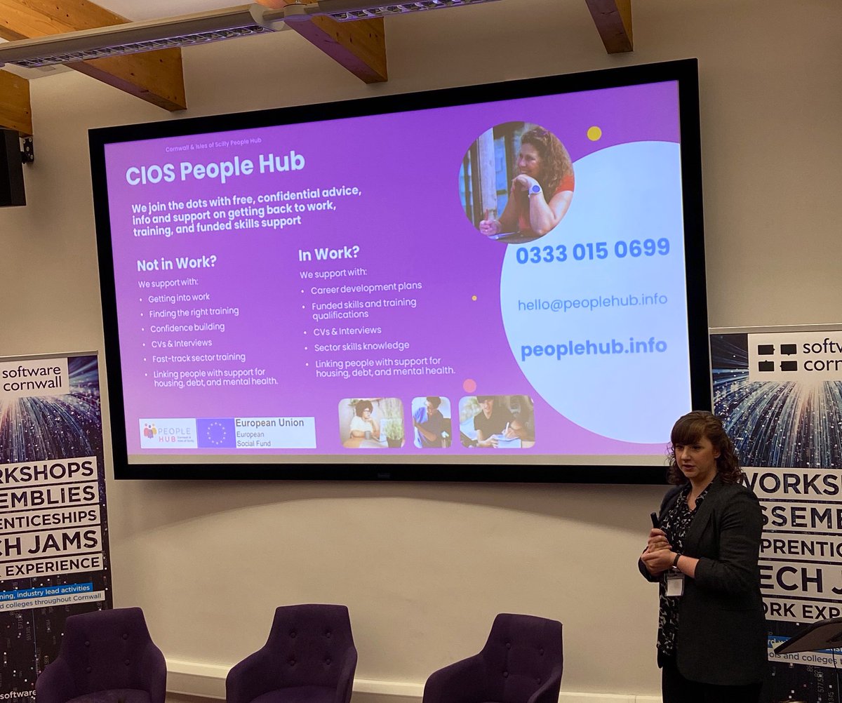 Thanks <a href="/BethanyCIOS/">Bethany Allen</a> for showcasing how <a href="/PeopleHubCIoS/">People Hub Cornwall</a> gets people out of work into jobs and gets free skills training for individuals in work 👍👏