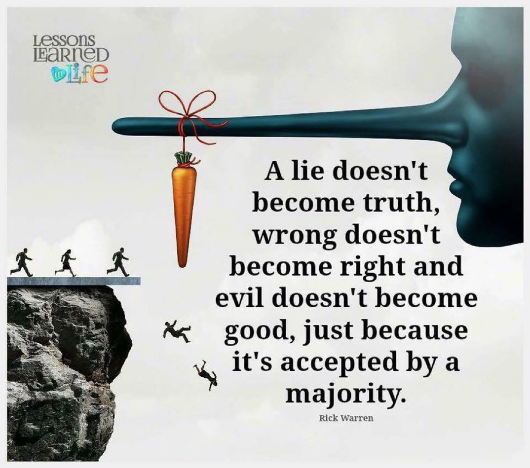CokedOutNerds's tweet photo. --

A lie doesn't become truth,
wrong doesn't become right,
evil doesn't become good.

— https://t.co/JhjfovDKgu