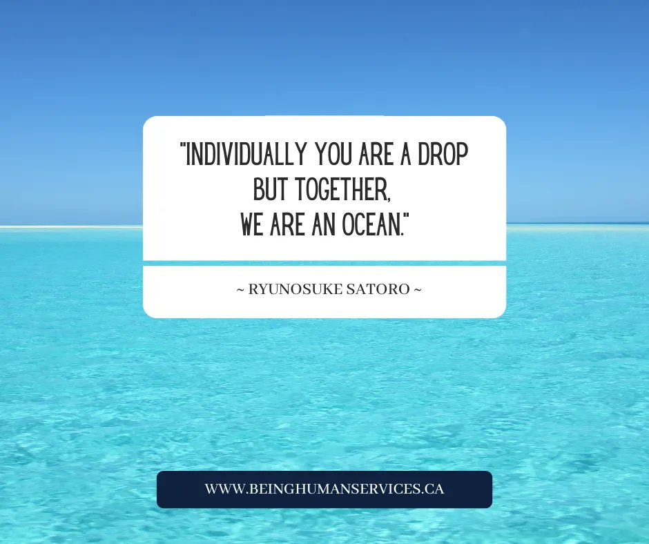 'Individually you are a drop but together, we are an ocean.' 
- Ryunosuke Satoro

#diversituesday #Diversity #DiversityMH #WeSaluteDiverseAndInclusiveWorkplaces #inclusion #DiversityInTheWorkplace #DEI #medhat #InclusiveWorkCulture  #medicinehat #yxh