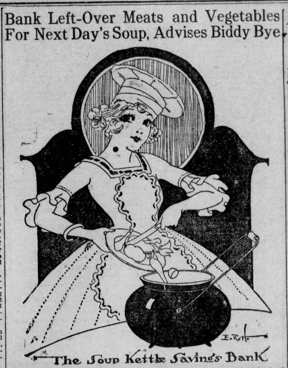 Rutgers_SCUA's tweet photo. January is #NationalSoupMonth! The #NJDNP is celebrating by sharing a few historical #soup themed articles. In this 1917 article, read how making soup can save your bottom dollar! https://t.co/TQf4FPdjFA 
#SoupsOn! #ChronAmParty #RutgersLibraries  #SpecialCollections https://t.co/lIE0cwy9Fe