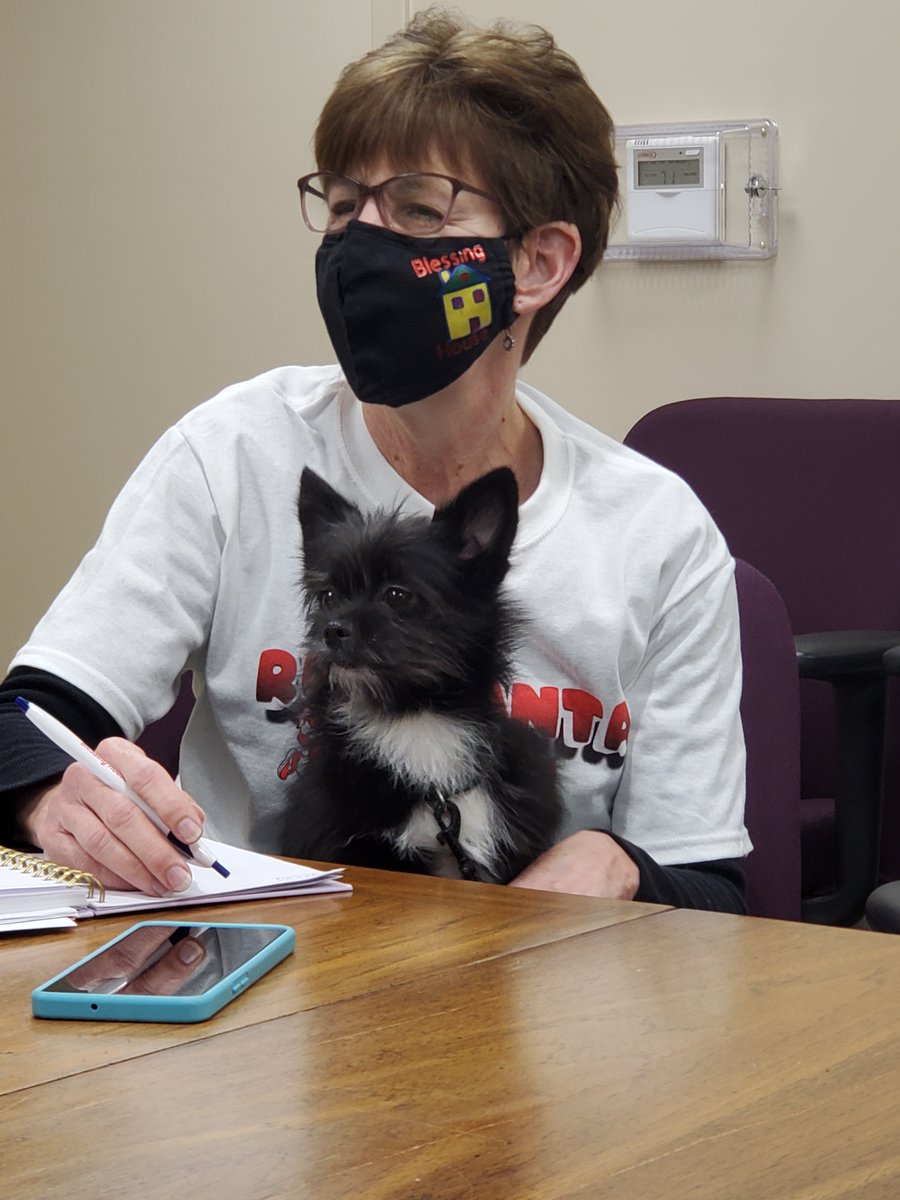 Miss Laurie and Angel.  One of our children was worried about his dog when his family had an emergency.  Miss Laurie went #aboveandbeyond to help.  #Awesomestaff  #dogstagram #helpinghands #Blessings