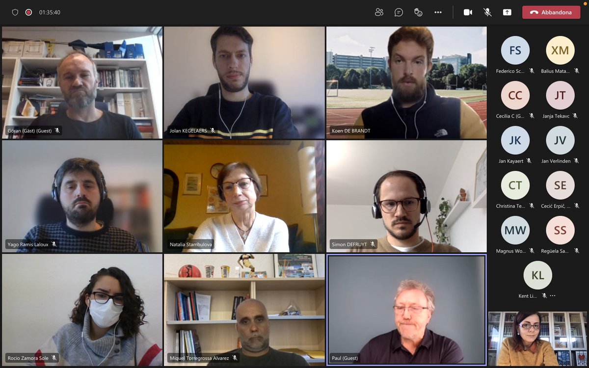The first 2022 DC4MH (Dual Career for Mental Health) meeting took place online.

We started the 2nd year of project, and we are beginning the WP2 aimed at collecting good practices on the MH promotion for DC athletes. 🏆🎓<a href="/TopsportVUB/">Topsport VUB</a>  <a href="/psych_verona/">Epidemiology and Psychiatry Verona</a> <a href="/UniVerona/">Università di Verona</a> <a href="/ireuab/">Institut de Recerca de l'Esport (IRE-UAB)</a>
